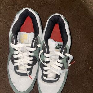 Nike Air Max White and Sage Green Retro Sneakers